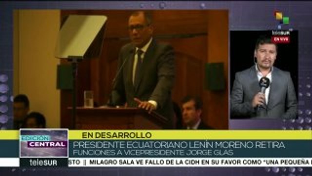 Glas: Jamás traicionaré los principios revolucionarios de Alianza País