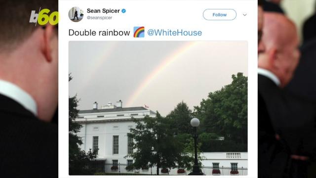 Trump Leaves D.C. and A Double Rainbow Appears