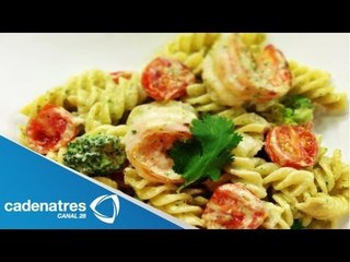Receta de pasta de camarones con cilantro