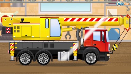 Видео для детей! Экскаватор Трактор и Кран на Стройке! Мультик 2017