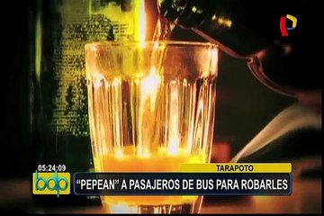Tarapoto: banda de delincuentes “pepean” a pasajeros de bus para robarles