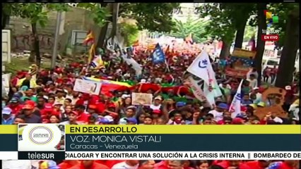 Manifestación popular en calles de Caracas compaña instalación de ANC