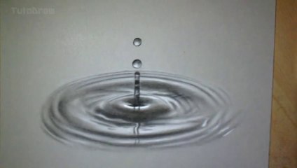 Fun Realistic Drawing - the impact of a drop on water