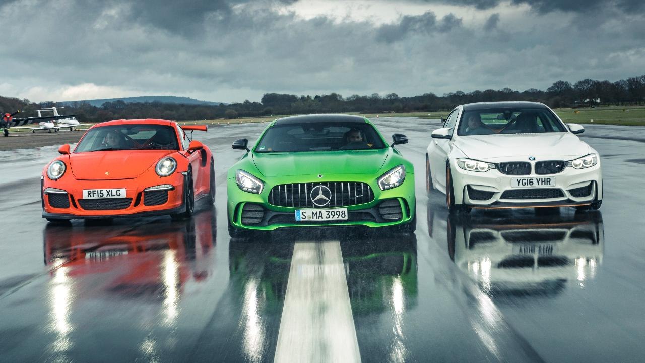 Merc-AMG GT R Vs Porsche 911 GT3 RS Vs BMW M4 GTS - Chris Harris