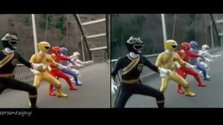 PR Wild Force/ Gaoranger First Appearance Split Screen (PR and Sentai version)