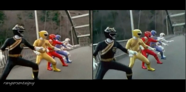 PR Wild Force/ Gaoranger First Appearance Split Screen (PR and Sentai version)