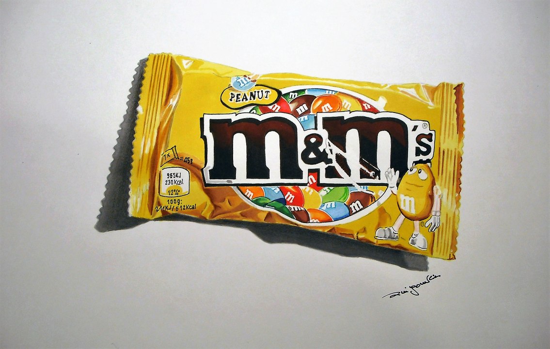 3D Art - How to draw a m & m's bag - Speed Drawing by Rui Gouveia