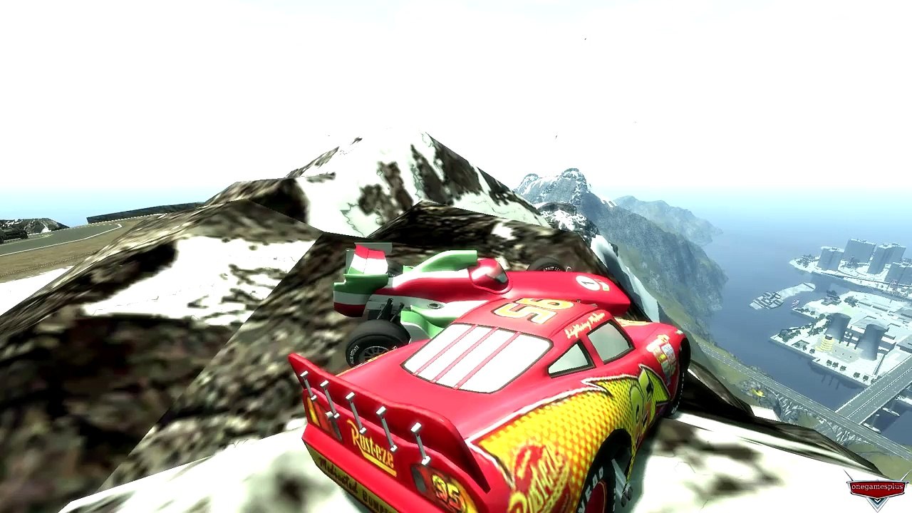 Jumping Lightning McQueen Francesco Bernoulli Disney cars Pixar Countryside Mountains V