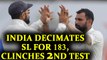 India vs Sri Lanka test: Host take massive 439 run lead over visitors, bags 2nd match | Oneindia