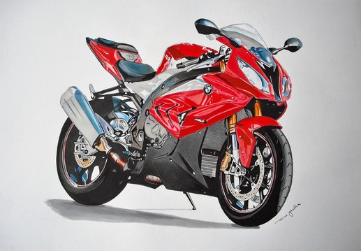 3D Art - How to draw a BMW S 1000 RR - Super speed drawing by Rui Gouveia