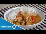 Camarón y pescado en curry estilo thai. Camarones estilo thai / Pescado estilo thai
