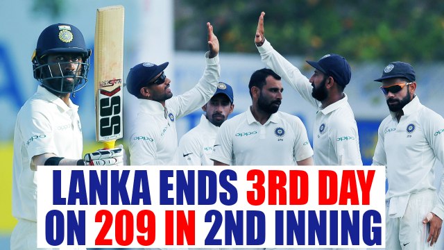 India vs Sri Lanka : Hosts post 209 in 2nd innings, Karunaratne & Mendis shine | Oneindia India