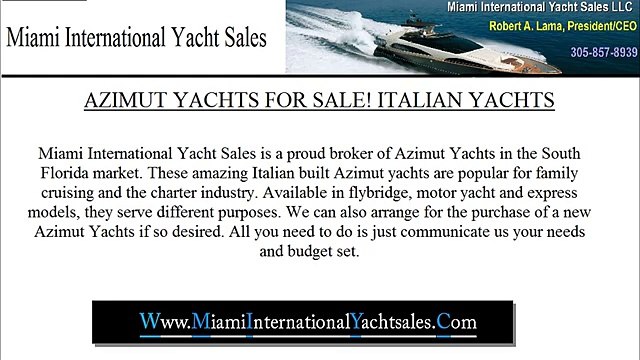 Designers Azimut Yachts For Sale