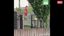 Prinderit e kishin urdheruar te mos kalonte ne rruge, shikoni sa vuan ky femije per te kapur topin (360video)
