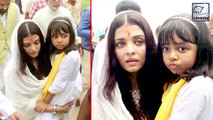 Aishwarya & Aaradhya Bachchan IMMERSE Late Father's Ashes In Ganga