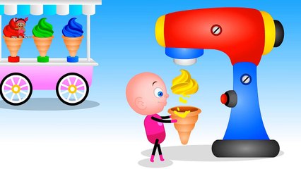 Learning Colors for Kids with Little Baby Boy Lollipop Dipping Color Liquids Buckets