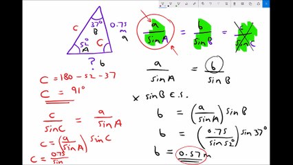 Using the Sine Rule on Non Right Angled Triangles to Find Unknown Lengths and Angles V2