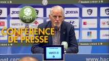 Conférence de presse Havre AC - AJ Auxerre (4-1) : Oswald TANCHOT (HAC) - Francis GILLOT (AJA) - 2017/2018