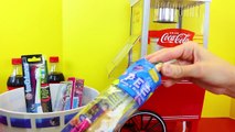 POPCORN MAKER! Fun Popcorn Surprise Toys in Pop Corn Bucket   Coca-Cola Soda by DisneyCarT
