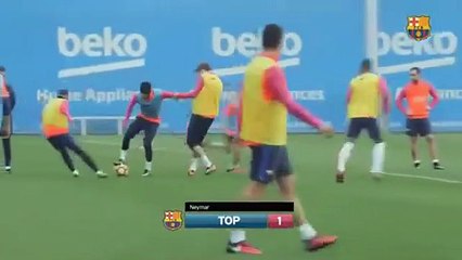 Neymar ridiculise Piqué une dernière fois à l'entraînement du Barça