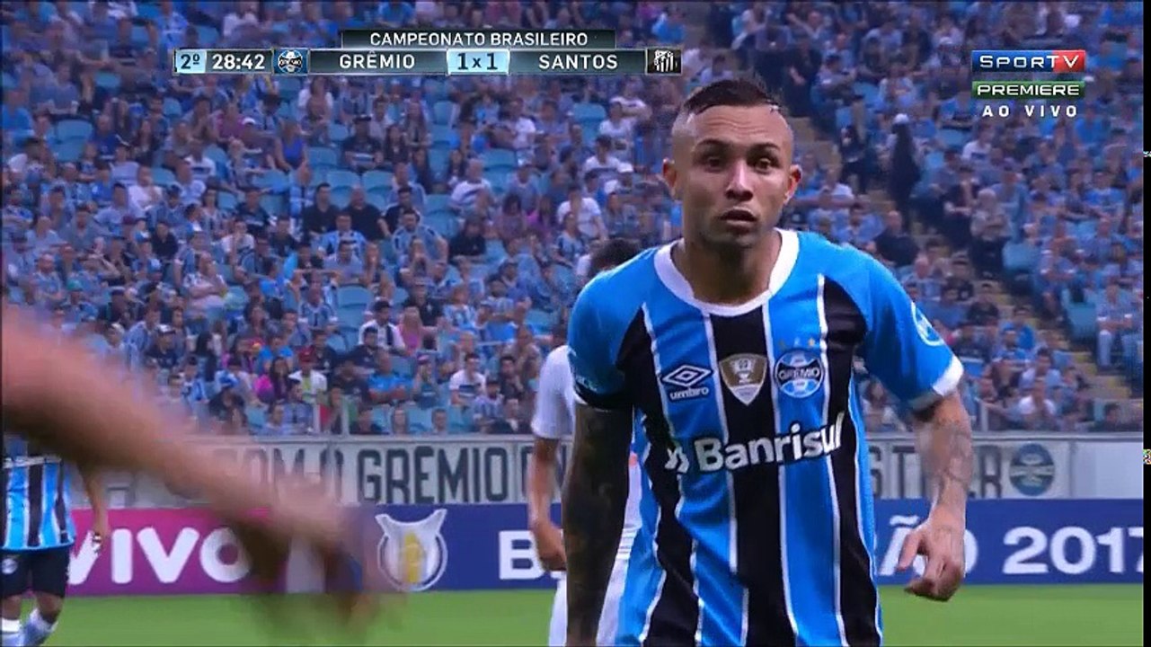 gremio 1x1 santos 2 tempo completo brasileirao 2017