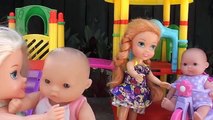 Y Ana bebé cuidar a los niños baño muñecas congelado divertido patio de recreo Limo tiempo niños pequeños juguetes Elsa 2
