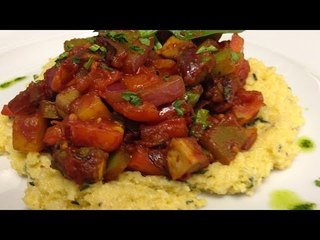 Receta de ratatouille con polenta y queso / Recipe ratatouille with polenta and cheese