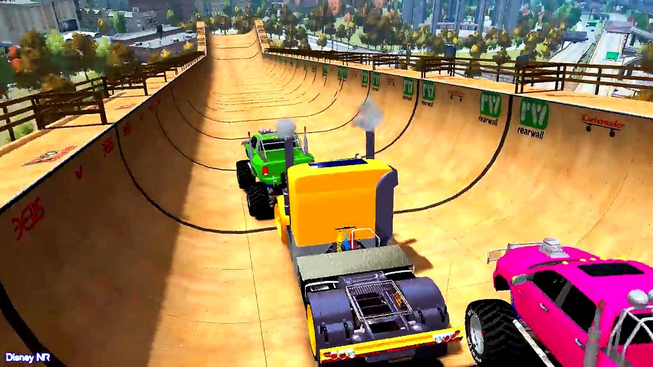 Learn Colors and Monster Truck w Spiderman Cartoon Videos in Color Cars for Children Nurse