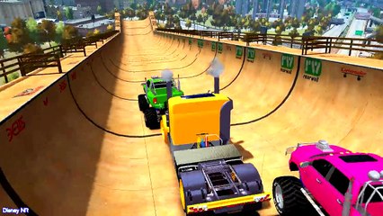 Learn Colors and Monster Truck w Spiderman Cartoon Videos in Color Cars for Children Nurse