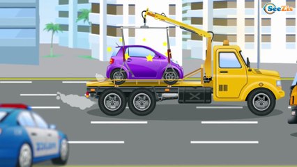 Kamyonlar ve Sarı Ekskavatör - Çocuklar için arabalar - Çizgi film Türkçe izle