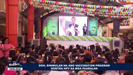 DOH, sinimulan na vaccination program kontra HPV sa mga paaralan