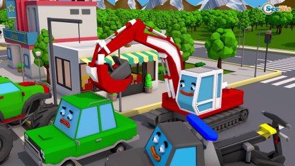 The Tow Truck & Police Car in City Kids Video Cars & Truck Stories 3D Animation cartoon children