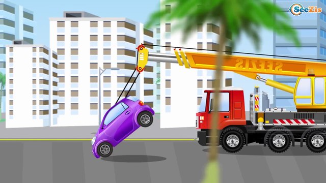 Le Camion Benne et La Voiture de police Le dessin animé pour les enfants Voiture pour bébés