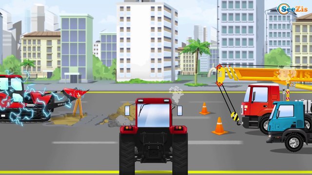 МУЛЬТИКИ для детей! Бульдозер и Экскаватор в Городке! Рабочие Машины СБОРНИК Все Серии Подряд