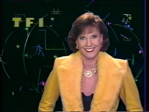 TF1 - 1er Janvier 1990 - Speakerine (Denise Fabre), pubs, teaser, début Les 90 rugissants