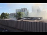 Milano - Incendio nel deposito rifiuti di Bruzzano, odore acre in città (25.07.17)