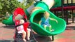 Cute Girl and Baby Doll play on the Outdoor playground Nursery Rhymes Songs Pretend Play Roleplay