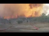 Latina - Incendio in baraccopoli, muore un uomo (03.08.17)