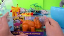 Azul por dinosaurio huevo gigante jurásico jugar sorpresa juguete con Mundo Doh velociraptor toylabtv