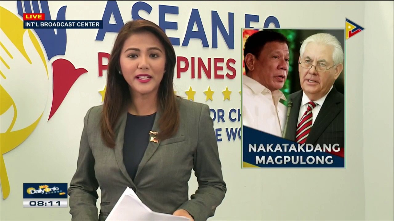 Pres. Duterte at US Secretary of State Tillerson, nakatakdang magpulong ngayong araw
