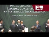 Peña Nieto promulgó reforma de transparencia / Titulares con Georgina Olson