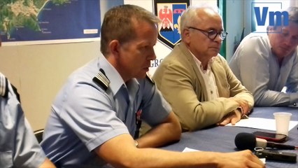 Conférence de presse après le double homicide suivi du suicide d'un policier à Cogolin