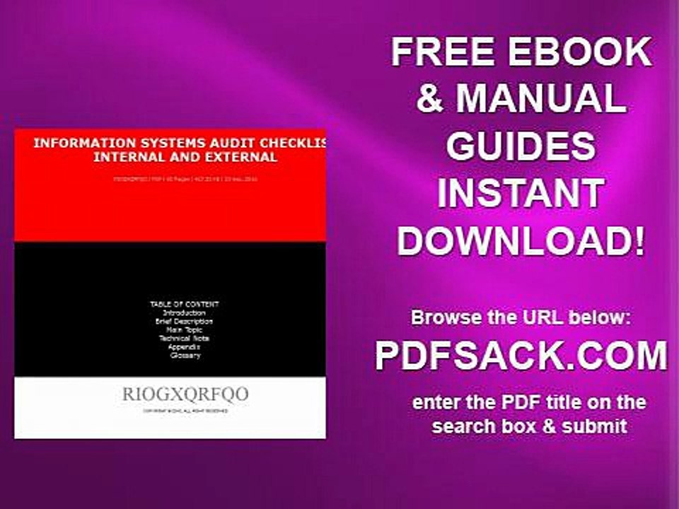 Information Systems Audit Checklist Internal And External