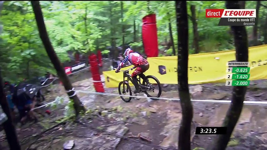 Ref:x5w64e2 Adrénaline - VTT : Le run impressionnant d Aaron Gwin sous le déluge de Mont-Saint-Anne
