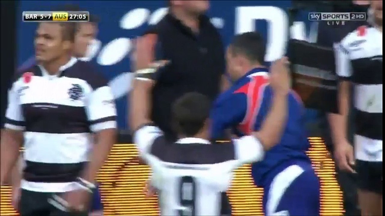 L'essai du futur rochelais Adam Thomson face aux Australiens