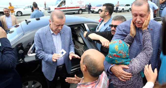 Cumhurbaşkanı Erdoğan'a Artvin'de Sevgi Seli