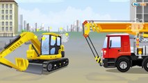 Diggers Cartoon about The Excavator & The Bulldozer Construction Animation Trucks Children Video