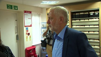 Jeremy Corbyn visits an NHS GP practice