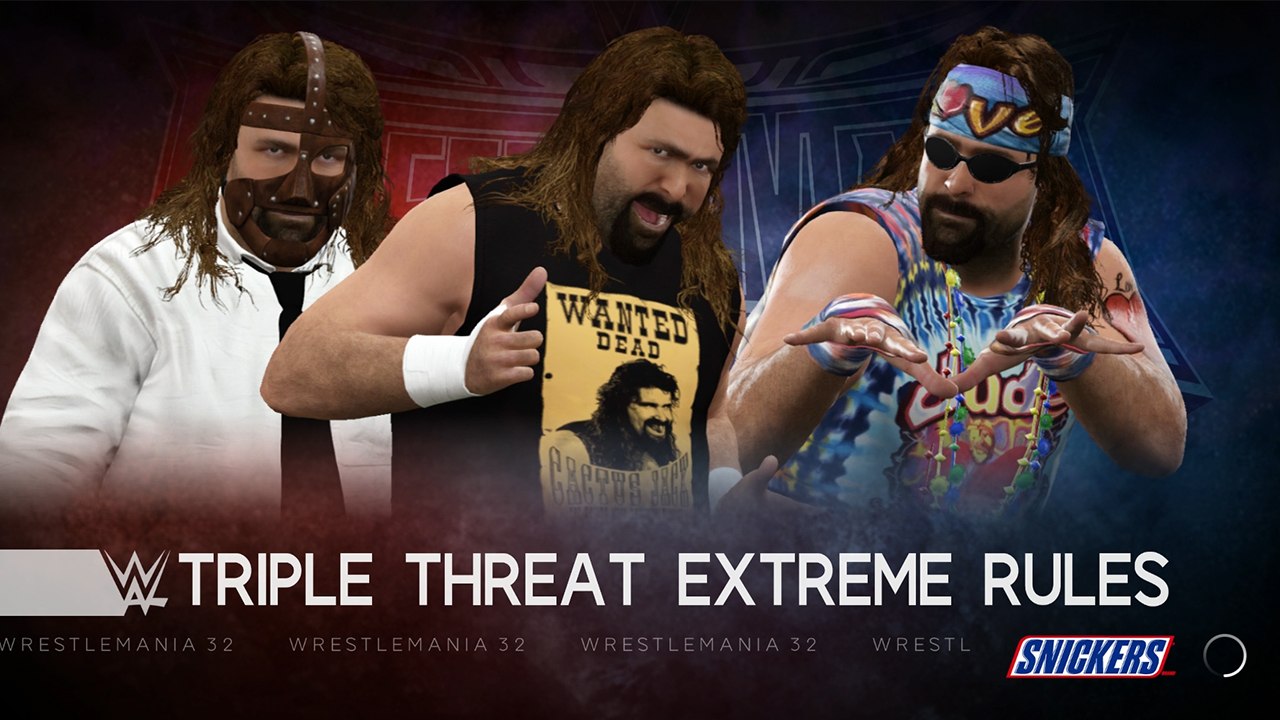 WWE 2K17 Cactus Jack Vs Mankind Vs Dude Love