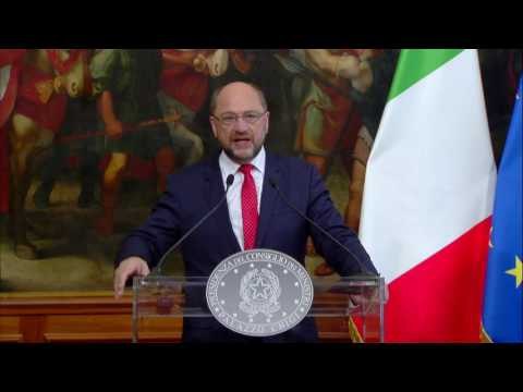 Incontro Gentiloni Schulz, dichiarazioni alla stampa